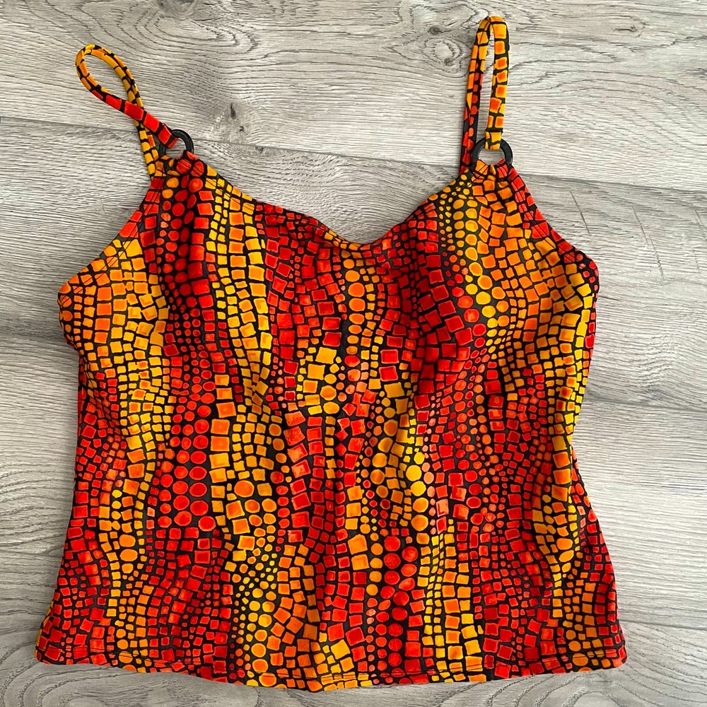 Cole red orange tankini camisole swim top 10